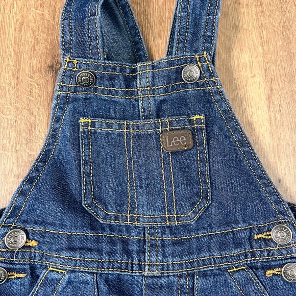 Lee Classic Dark Denim Bib Carpenter Overalls Sz 18M Unisex - Picture 1 of 12